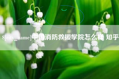 莘县中国消防救援学院怎么样 知乎