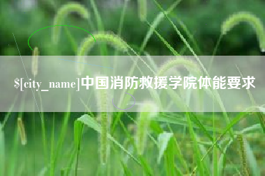 莘县中国消防救援学院体能要求