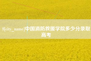 莘县中国消防救援学院多少分录取高考