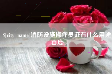 莘县消防设施操作员证有什么用途百度
