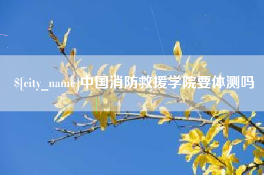 莘县中国消防救援学院要体测吗