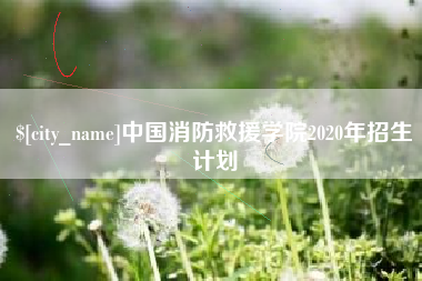 莘县中国消防救援学院2020年招生计划