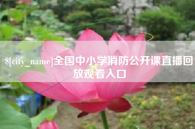 莘县全国中小学消防公开课直播回放观看入口