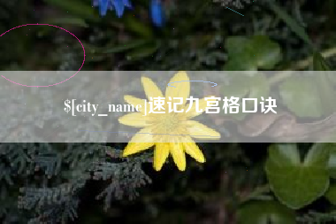 莘县速记九宫格口诀