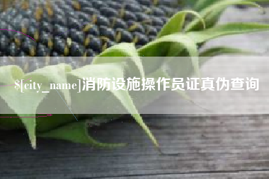 莘县消防设施操作员证真伪查询