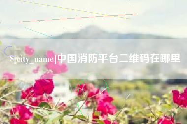 莘县中国消防平台二维码在哪里