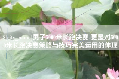 莘县男子5000米长跑决赛-更是对5000米长跑决赛策略与技巧完美运用的体现